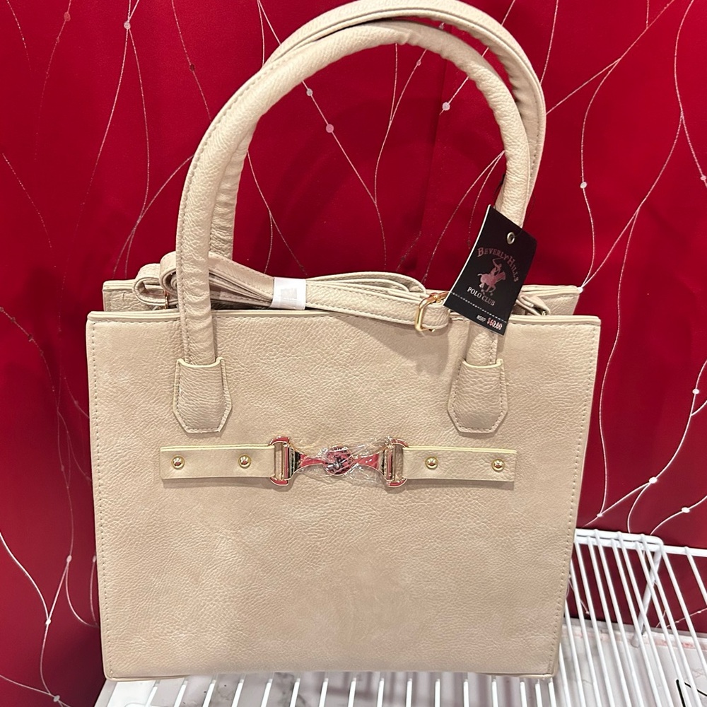 Beverly Hills Polo Club Cream Tote Bag